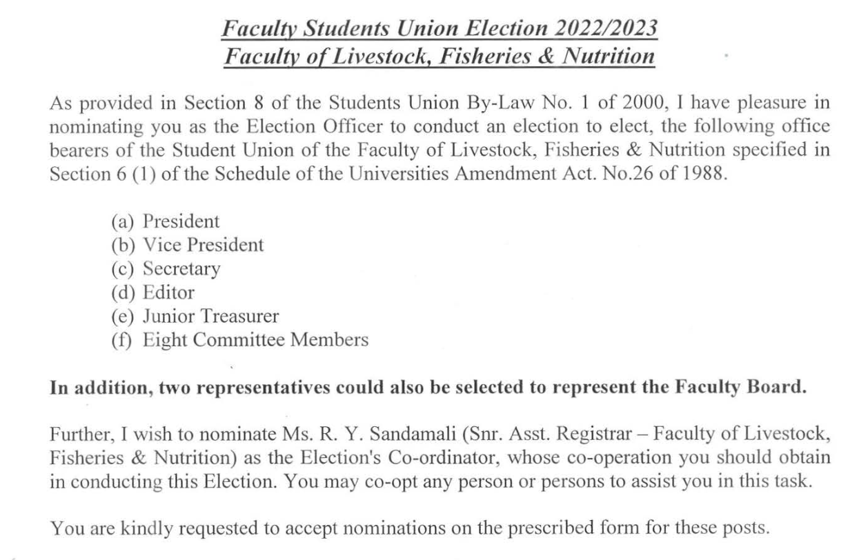 Faculty Students Union Election 2022/ 2023