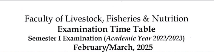 Exam Time Table(After Changes)